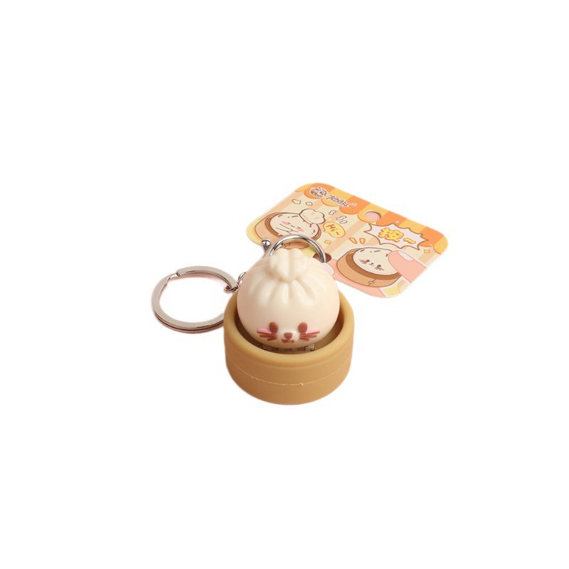 Steamer Basket Dumpling Keychain Set