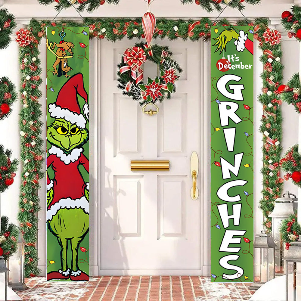 Christmas Porch Banner Door Decorations