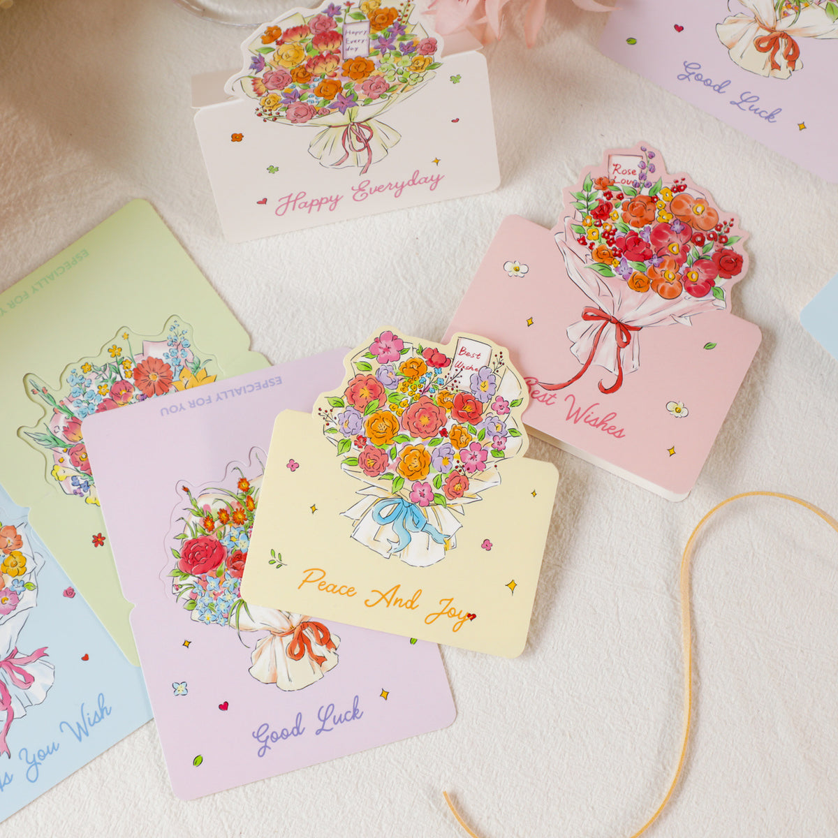 10 Flower Bouquet Stand-Up Greeting Card
