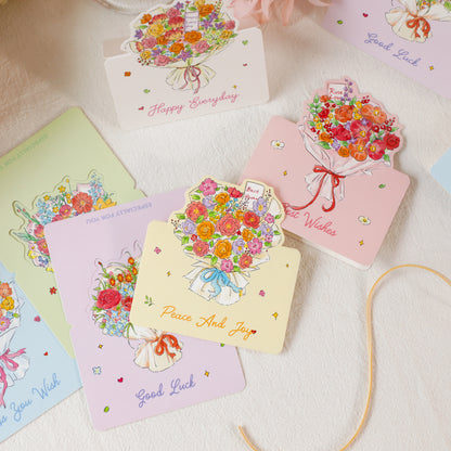 10 Flower Bouquet Stand-Up Greeting Card