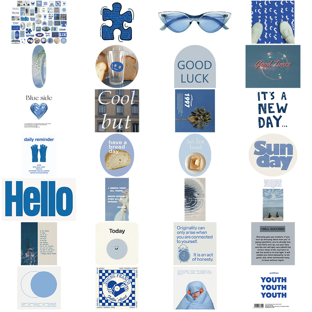 Blue Aesthetic Die-Cut Stickers