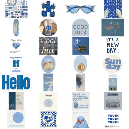 Blue Aesthetic Die-Cut Stickers