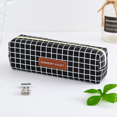 Dot Grid Fabric Pencil Case