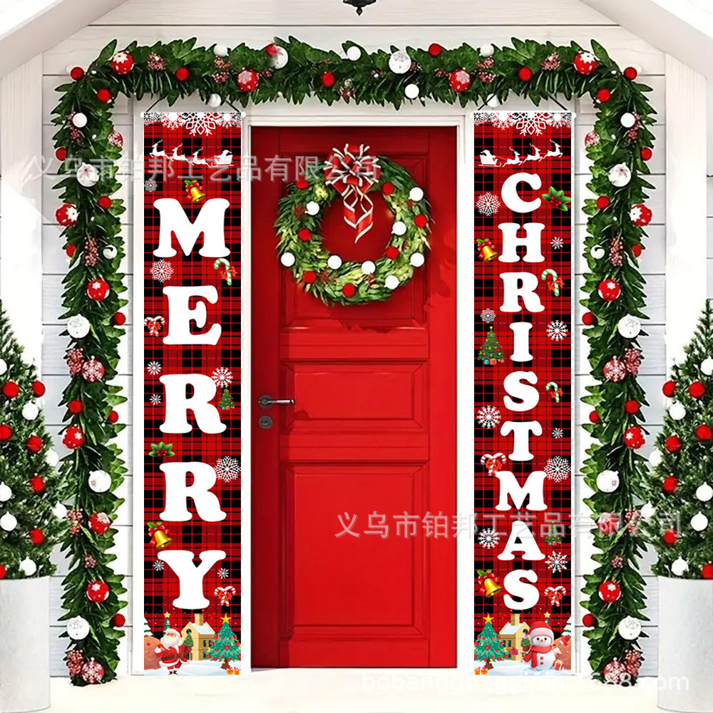 Christmas Porch Banner Door Decorations