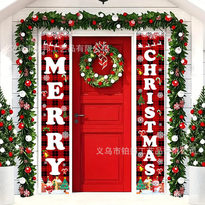 Christmas Porch Banner Door Decorations