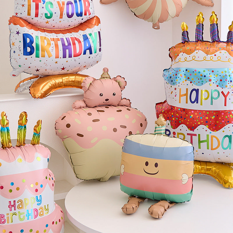Standing Birthday Cake Foil Balloon