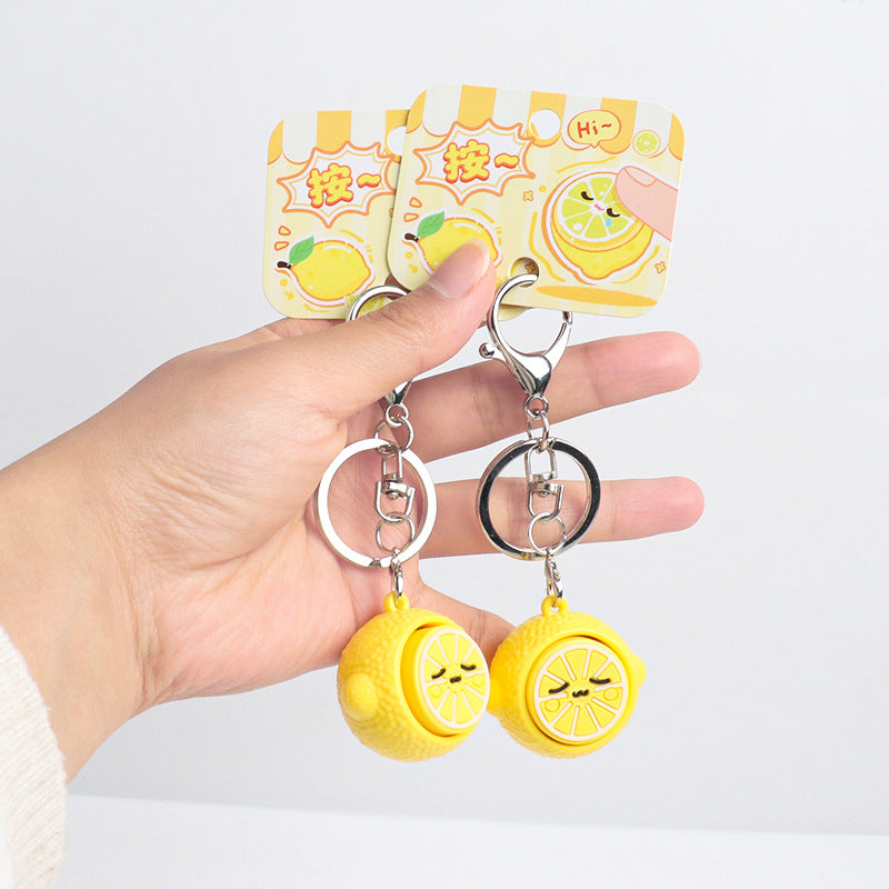 Lemon Face Squeeze Keychain