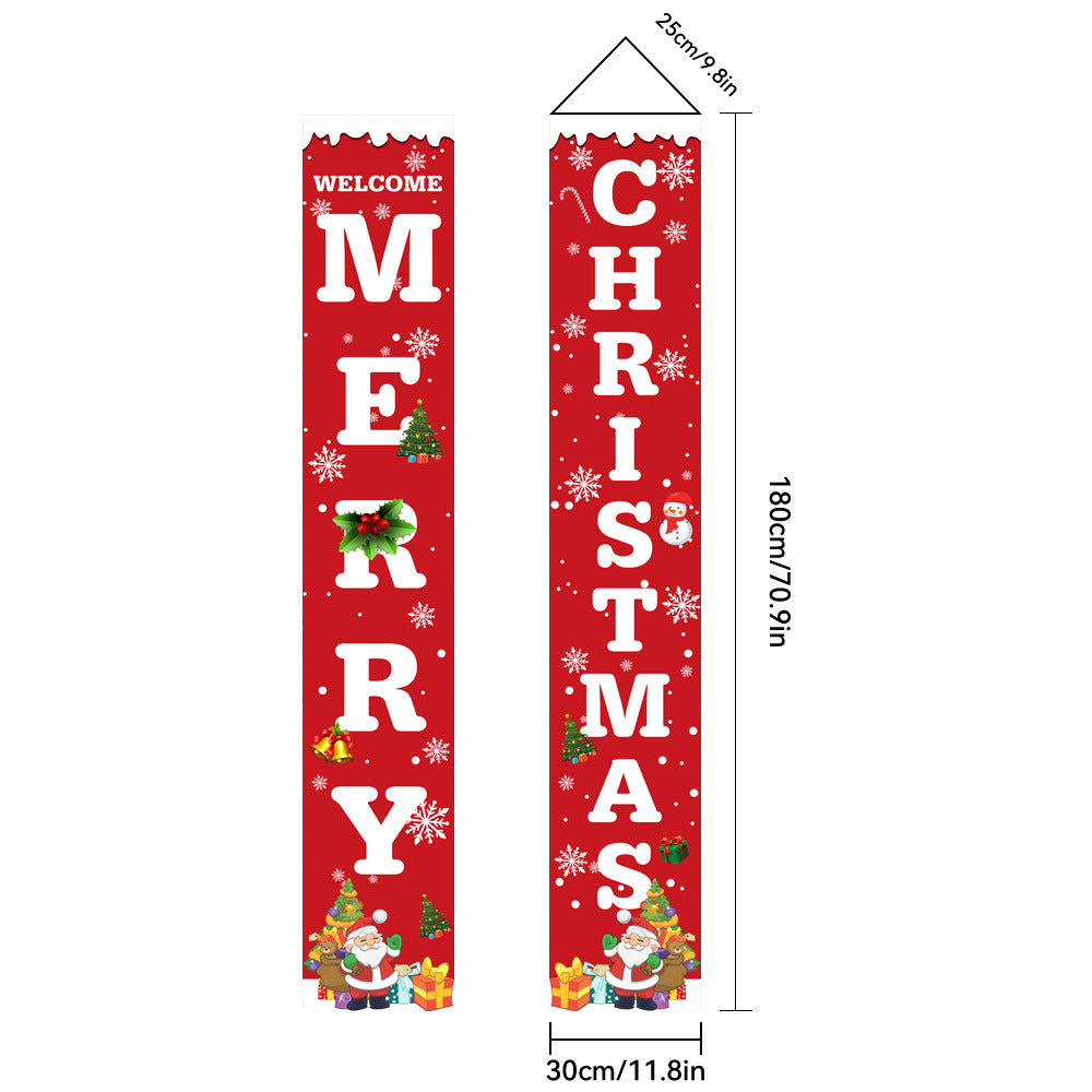 Christmas Porch Banner Door Decorations