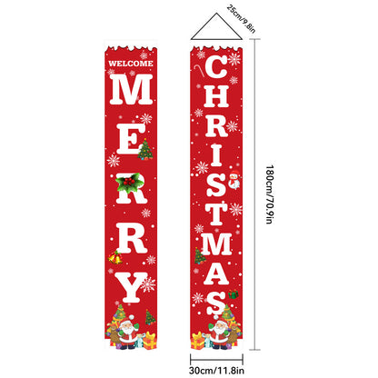 Christmas Porch Banner Door Decorations