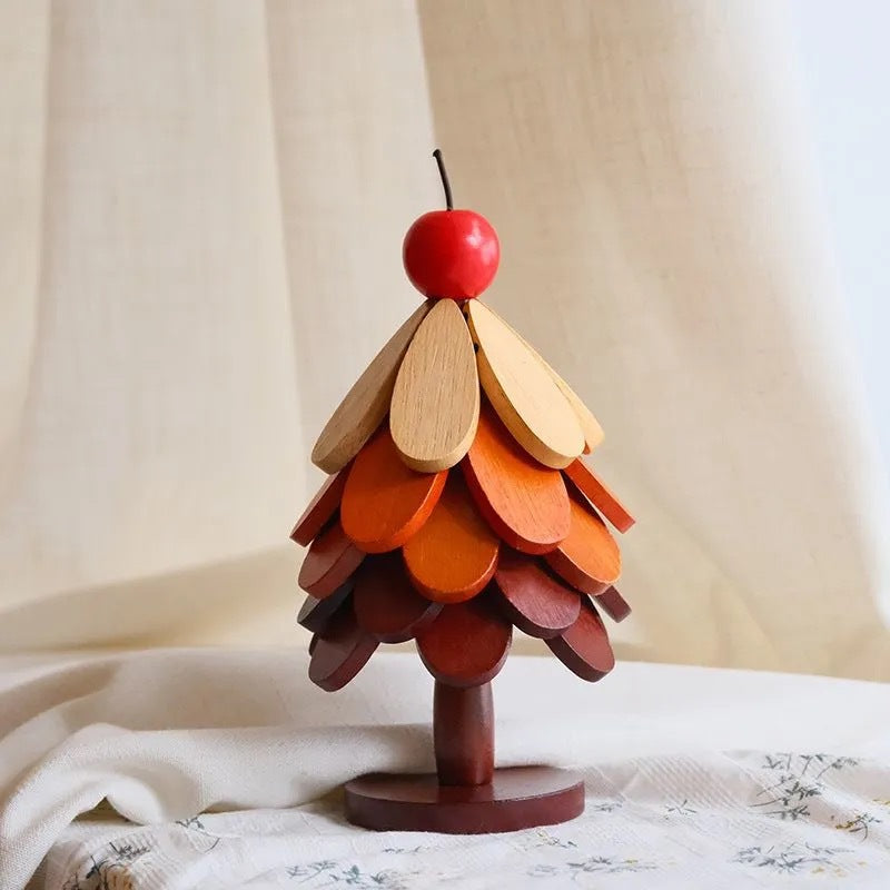 Large Christmas Tree Shaped Wooden Hot Pad Set