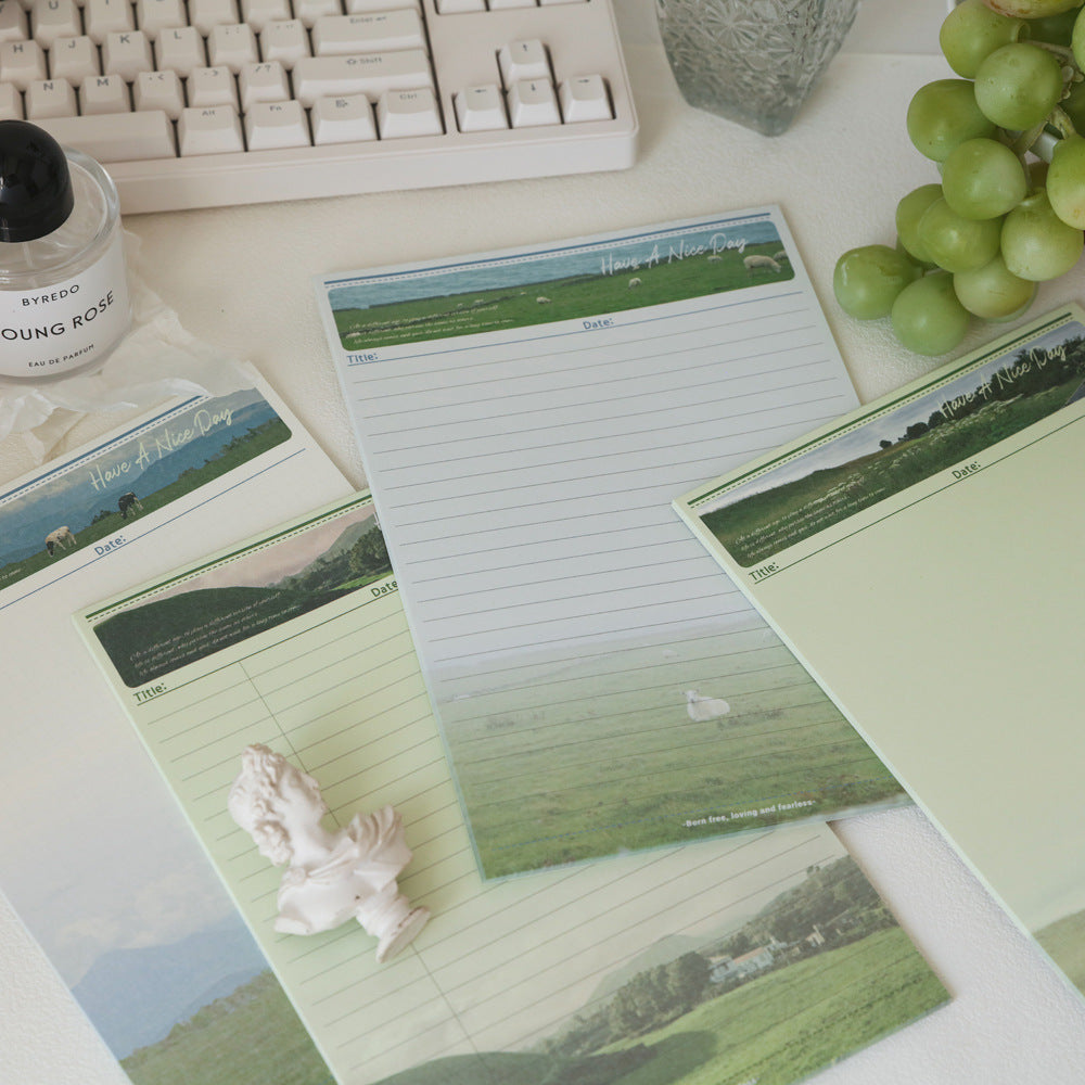 Pastoral Landscape Tear-Off Notepad