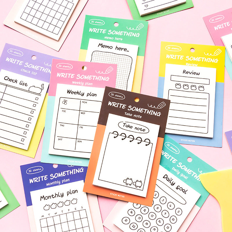 Schedule Tracker Sticky Notes Set