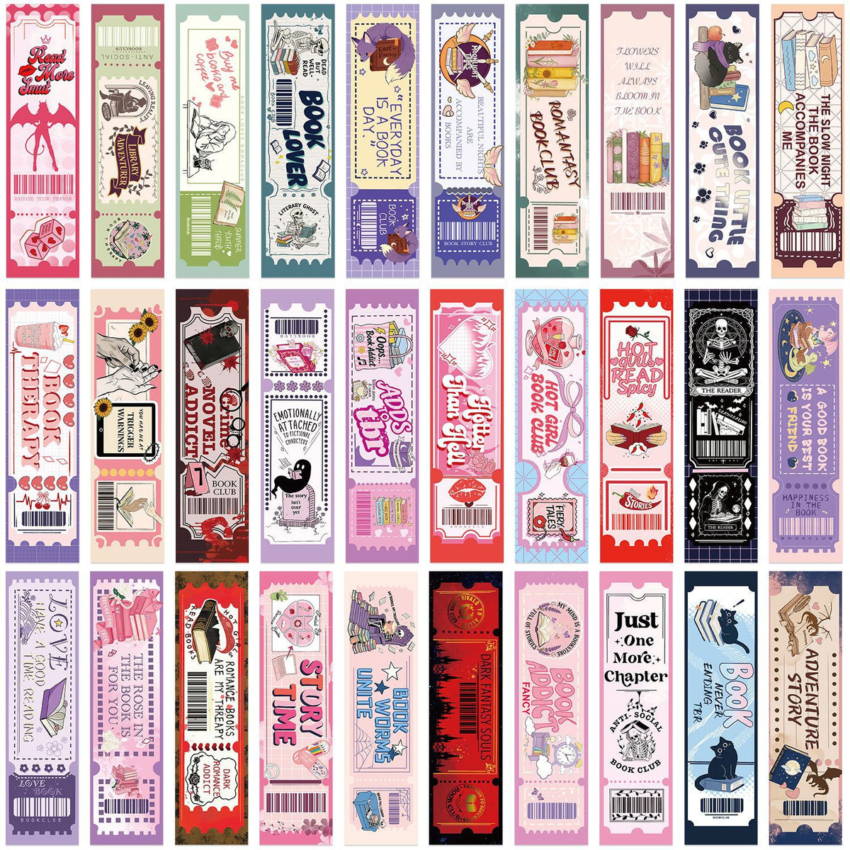 Book Lovers Club Ticket Bookmarks