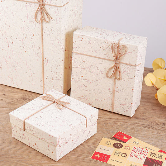 Speckled Bow Gift Box Empty Paper Gift Packaging Box