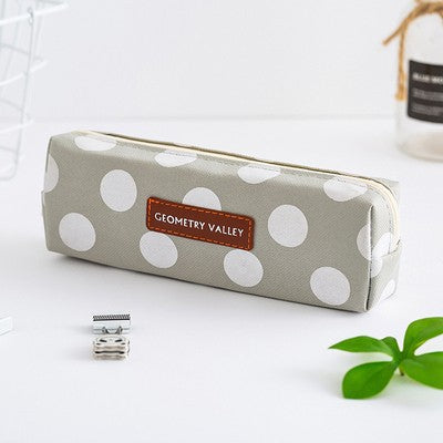 Dot Grid Fabric Pencil Case