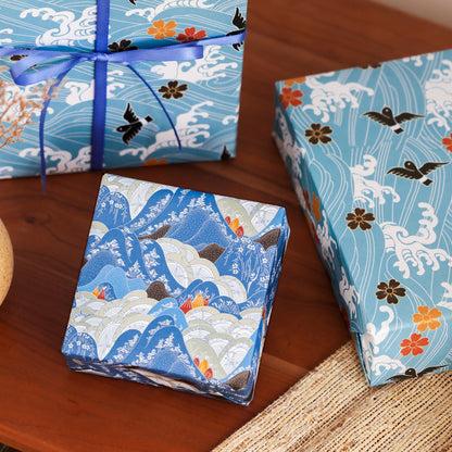 Japanese Wave & Mountain Wrapping Paper