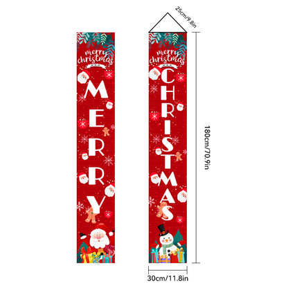 Christmas Porch Banner Door Decorations