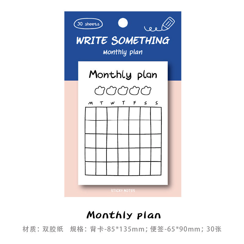 Schedule Tracker Sticky Notes Set
