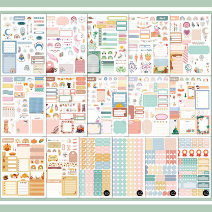 Aesthetic Planner Sticker Book – 24 Sheets, 1700+ Stickers