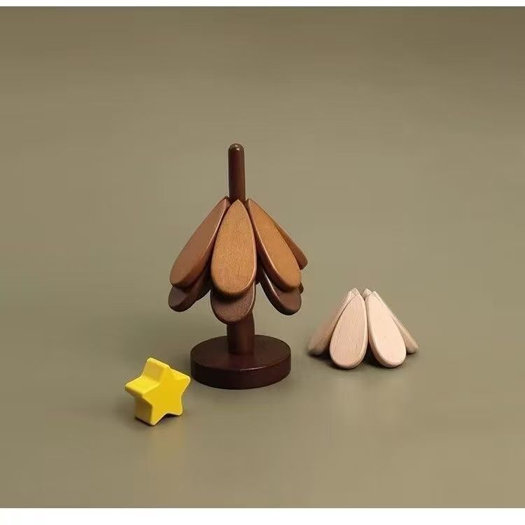 Extra Thick Christmas Tree Shaped Wooden Hot Pad Set