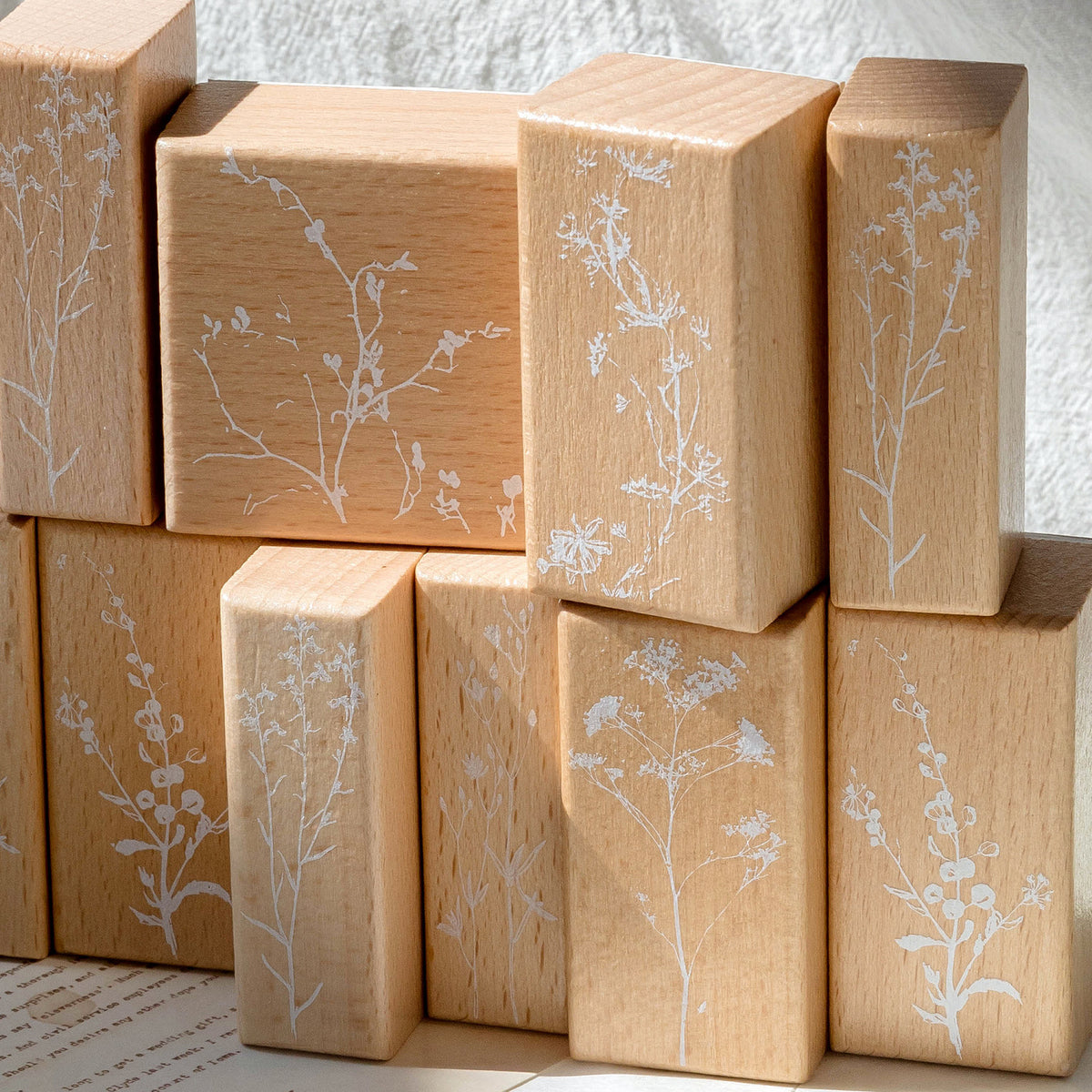Flower Branch Whispers Wooden Stamp