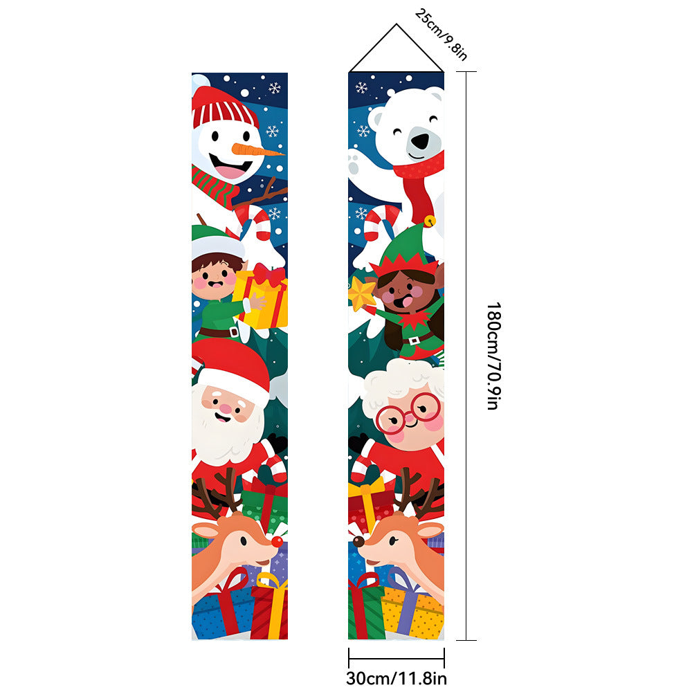 Christmas Porch Banner Door Decorations