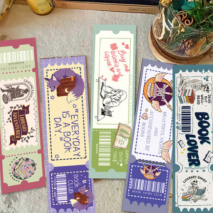 Book Lovers Club Ticket Bookmarks