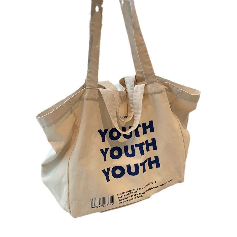 Typographic Canvas Tote Bag