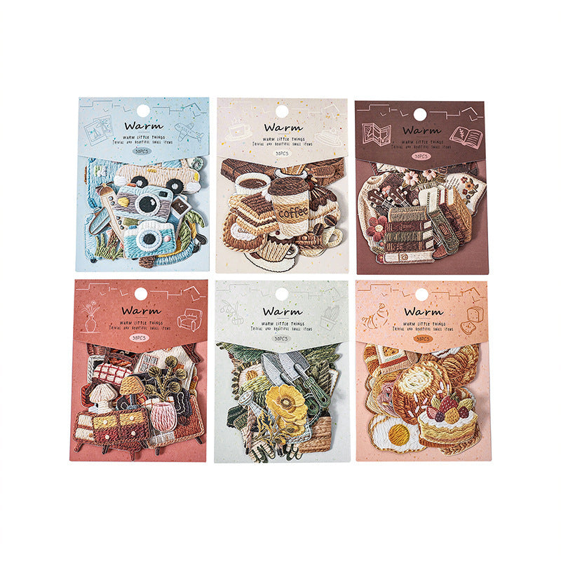 Warm Little Things Sticker Pack - Printed Embroidery Effect