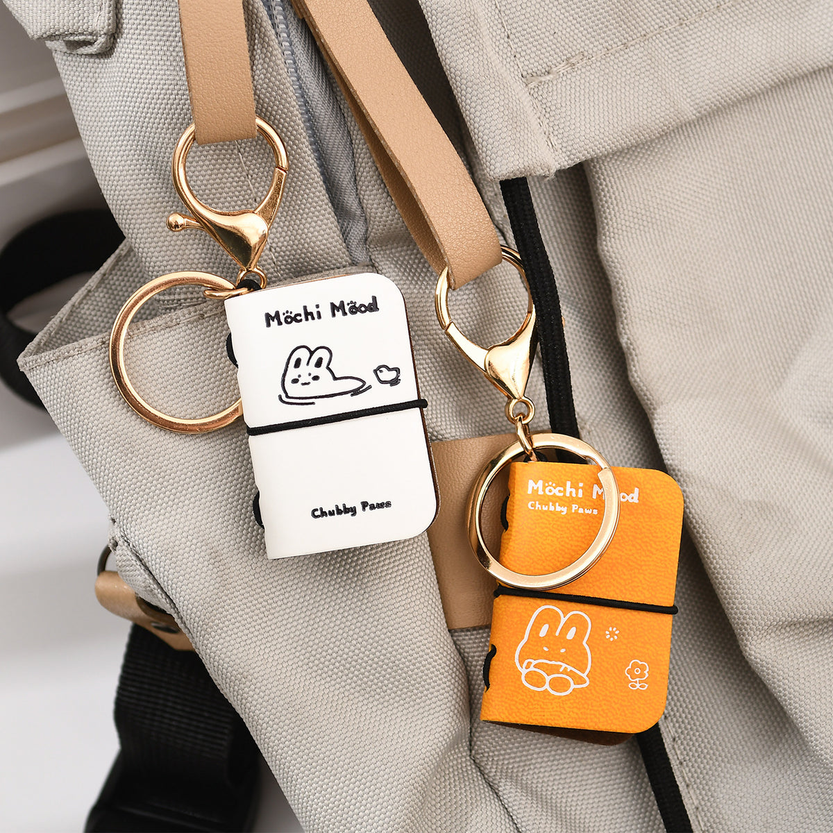 Mini PU Leather Notebook Keychain Charm  – Assorted Set of 16