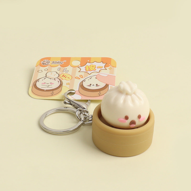 Steamer Basket Dumpling Keychain Set