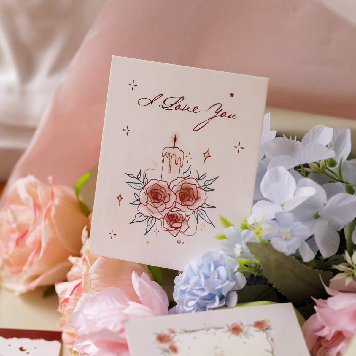 Romantic Rose Bouquet Cards