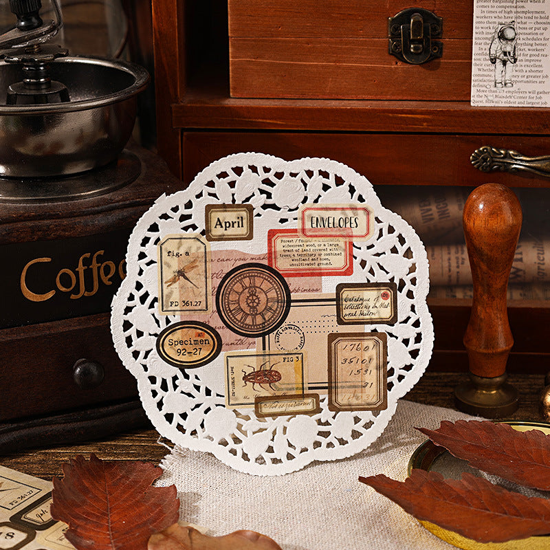 Matte Vintage Label Washi Stickers