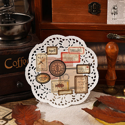 Matte Vintage Label Washi Stickers