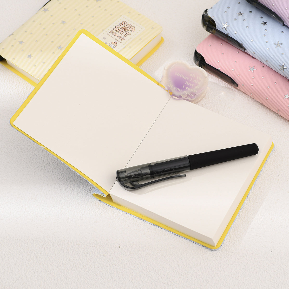 Cute Star Pattern Square Pocket Notebook-Assorted Set of 12