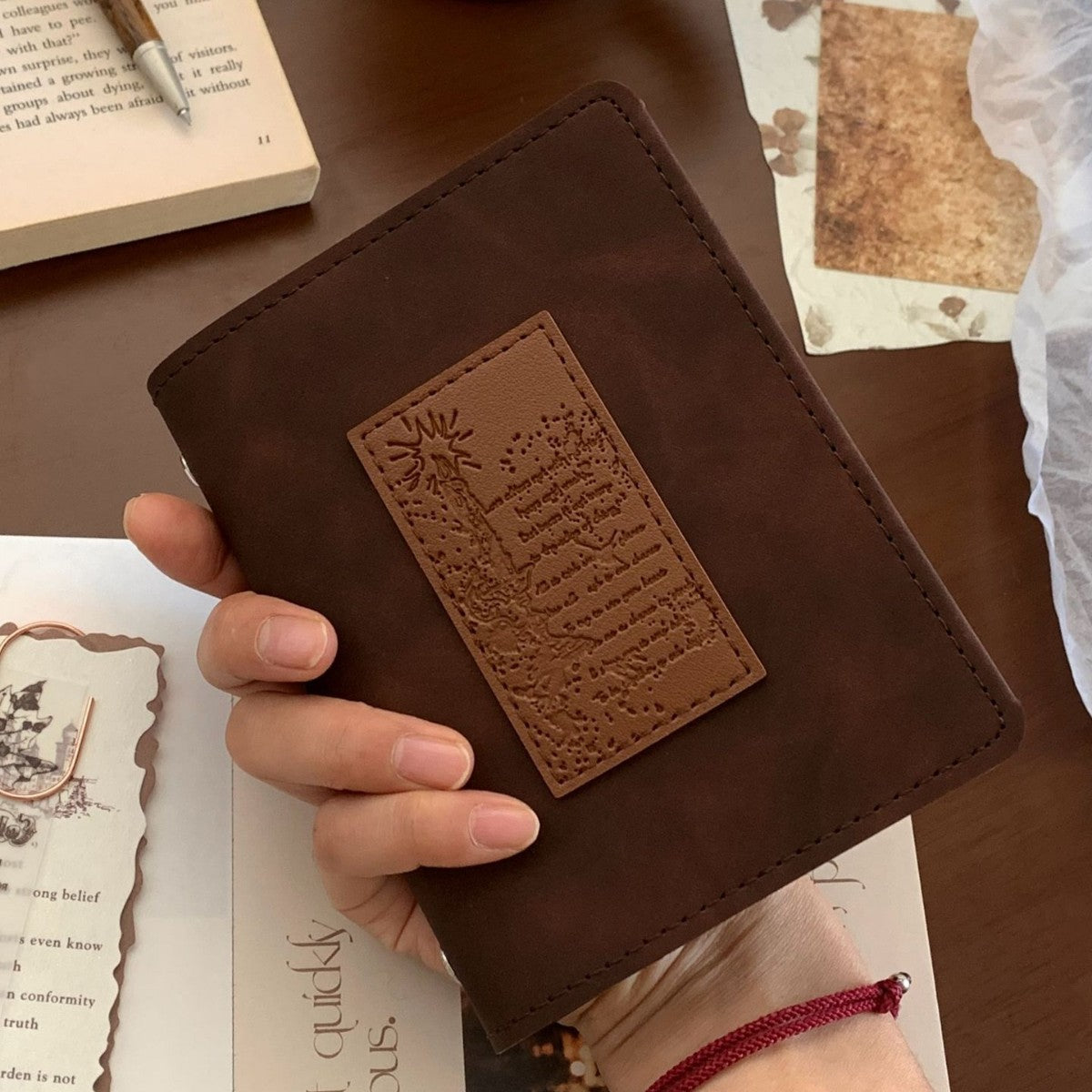 Vintage Leather Look Ring Notebook