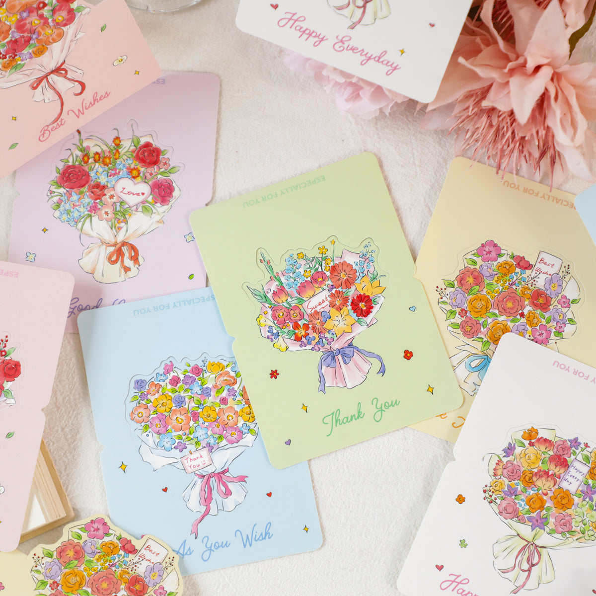 10 Flower Bouquet Stand-Up Greeting Card