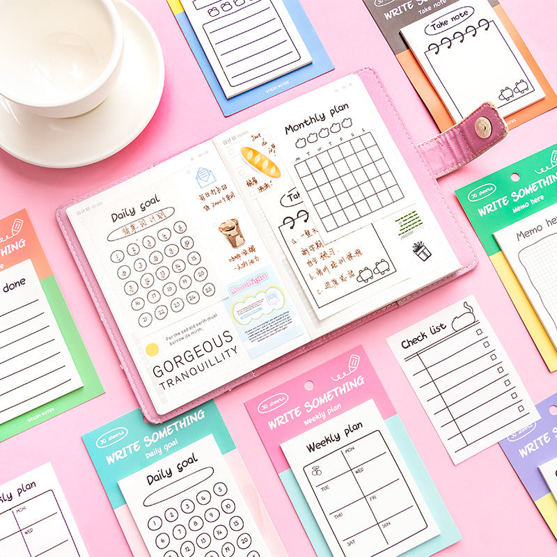 Schedule Tracker Sticky Notes Set