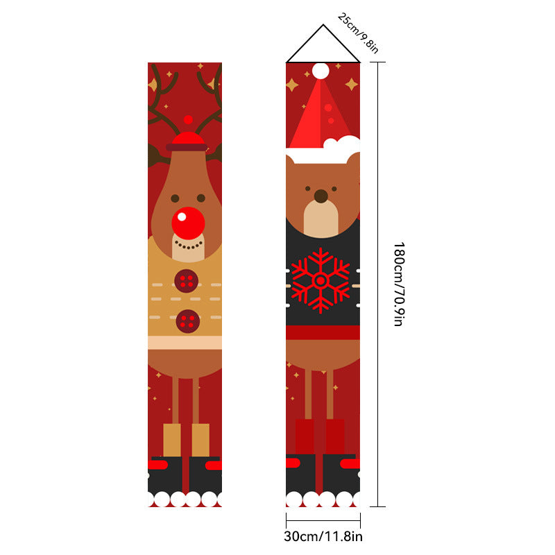 Christmas Porch Banner Door Decorations