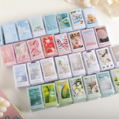 Pastel Photo Sealing Stickers with English Quotes – 8-Piece Assorted Set