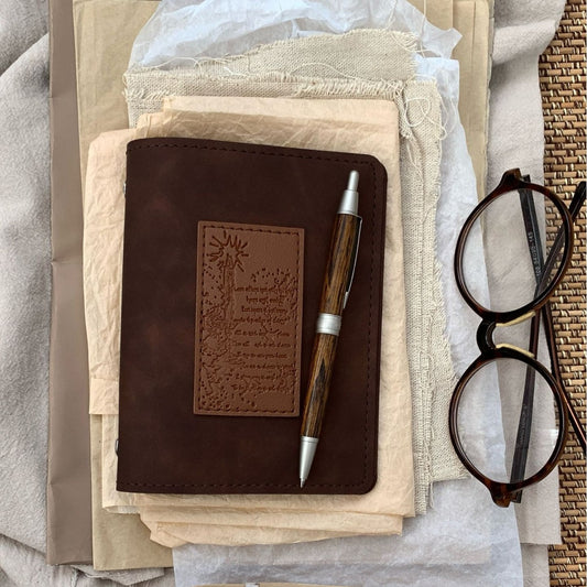 Vintage Leather Look Ring Notebook