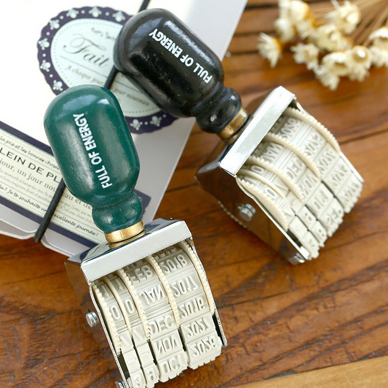 Vintage Adjustable Roller Date Stamp