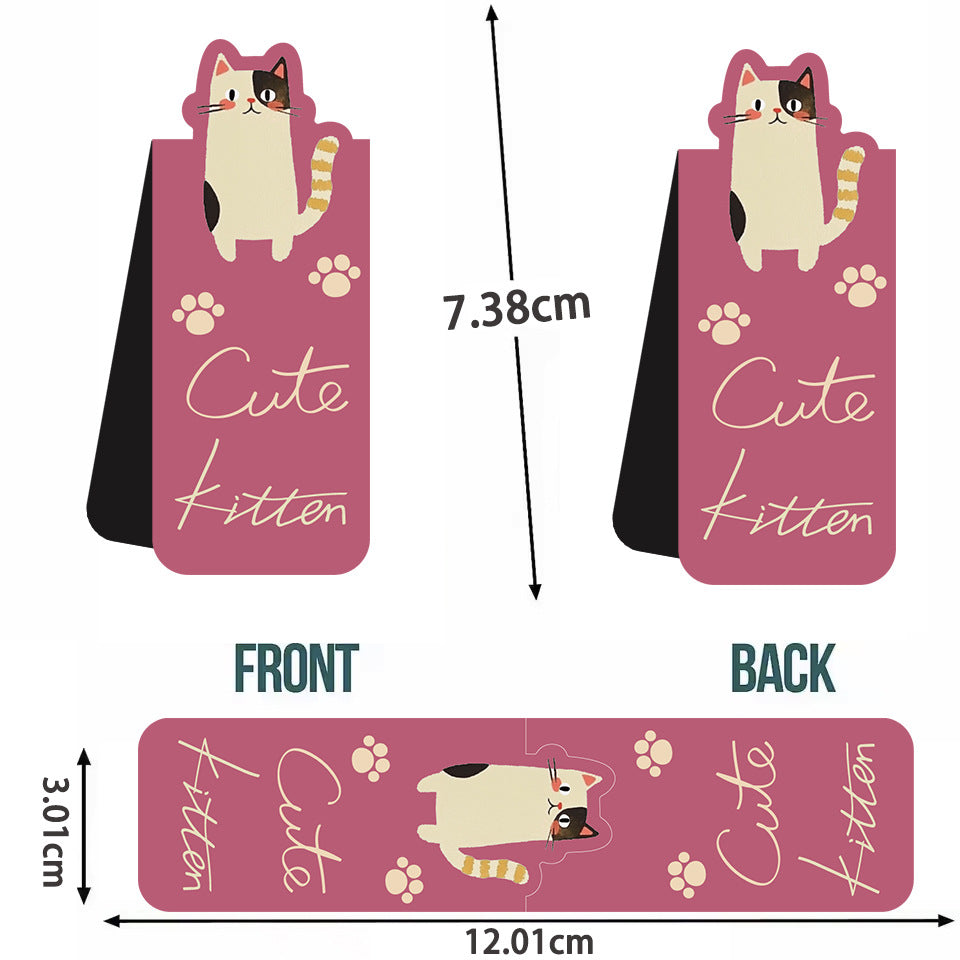 Cute Cat Die-Cut Magnetic Bookmarks