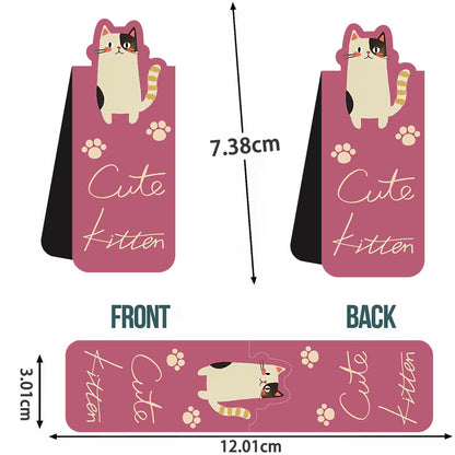 Cute Cat Die-Cut Magnetic Bookmarks