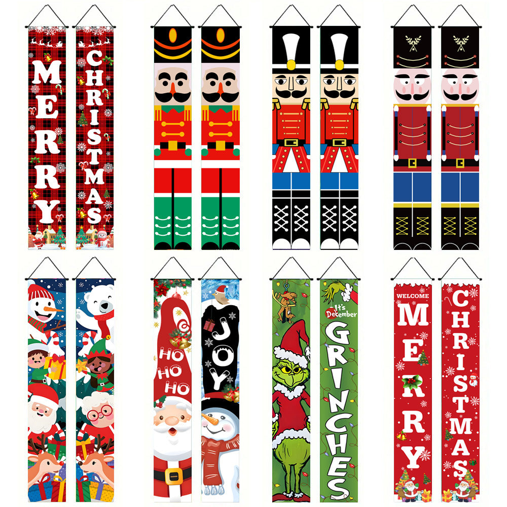 Christmas Porch Banner Door Decorations