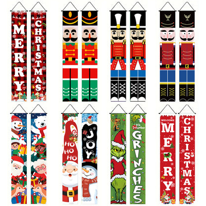 Christmas Porch Banner Door Decorations