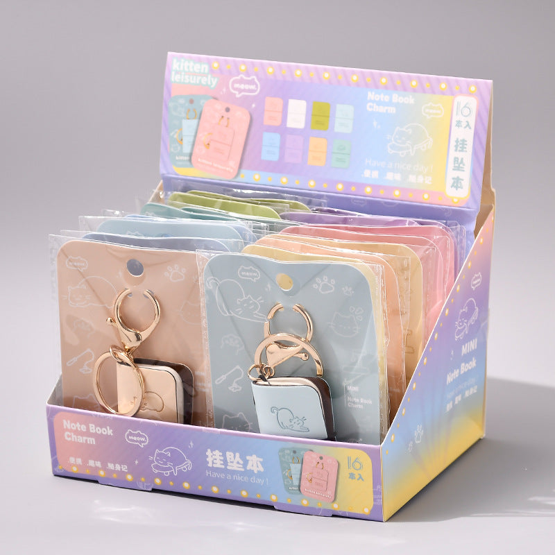 Mini PU Leather Notebook Keychain Pendant