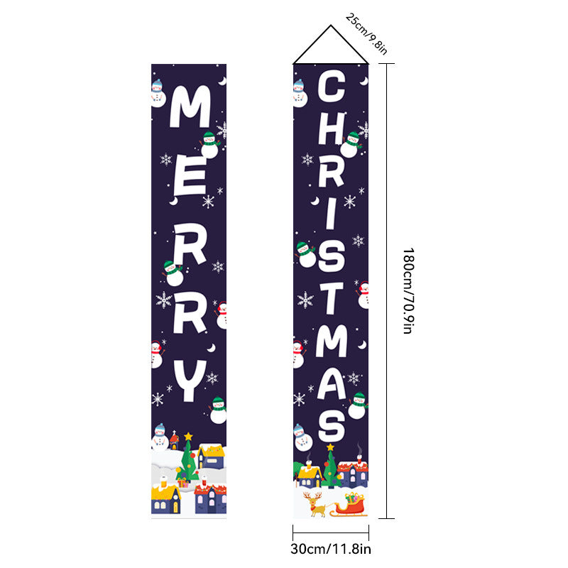 Christmas Porch Banner Door Decorations