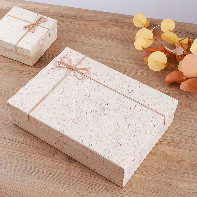 Speckled Bow Gift Box Empty Paper Gift Packaging Box