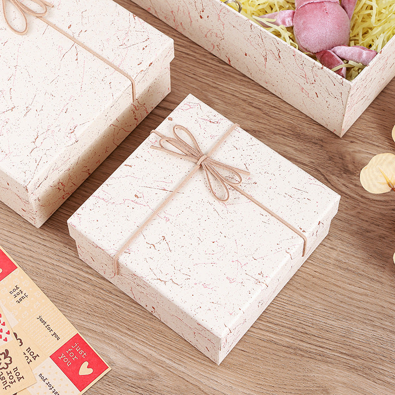 Speckled Bow Gift Box Empty Paper Gift Packaging Box